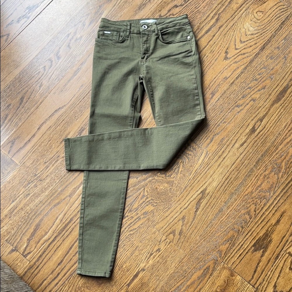 Zara green skinny jeans